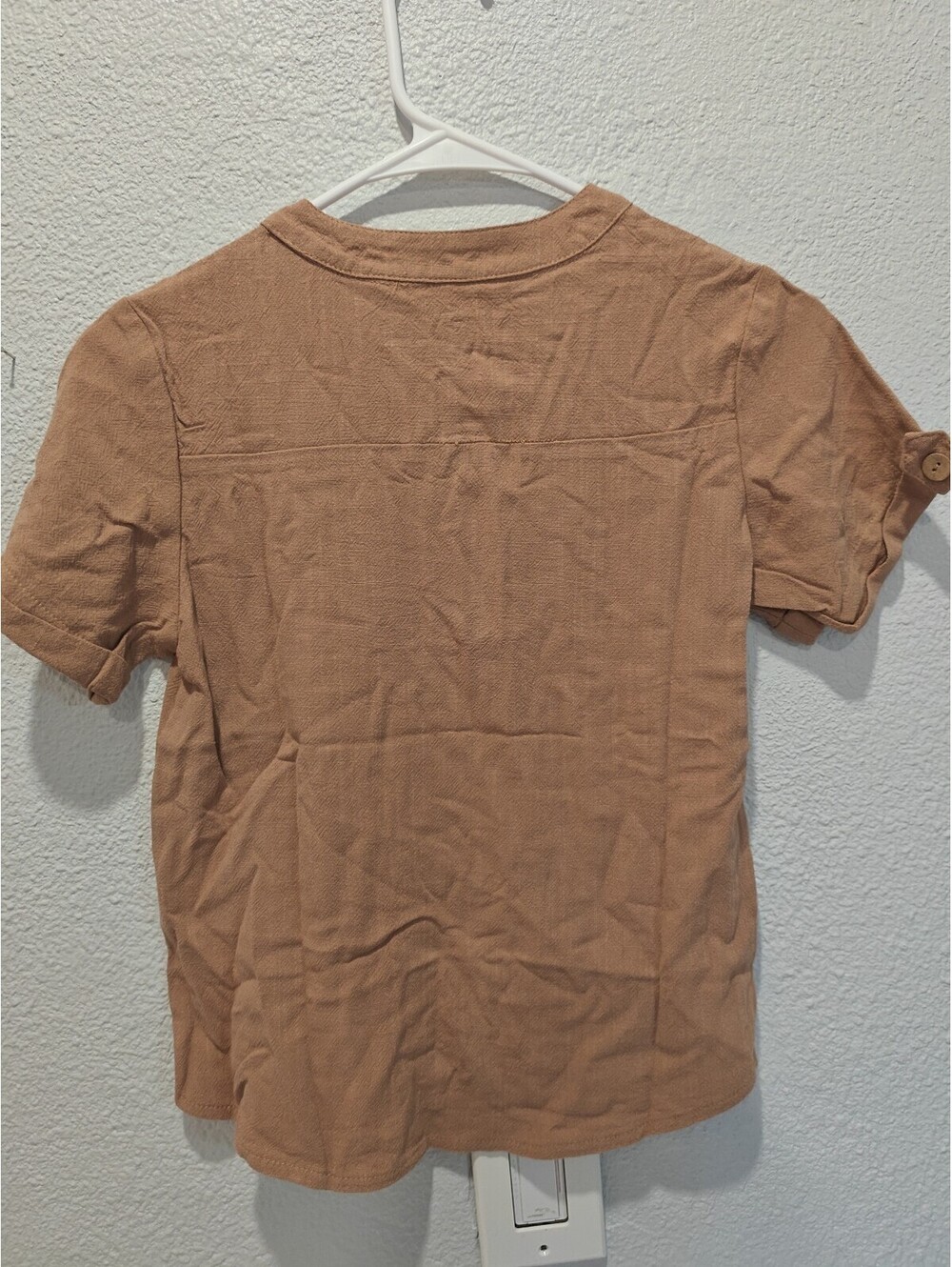 Langyinee Brown Short Sleeve Shirt with Pocket for Kids - Picture 2 of 2